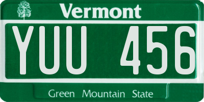 VT license plate YUU456