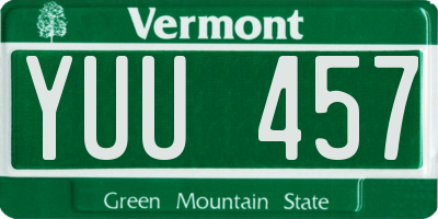 VT license plate YUU457