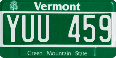 VT license plate YUU459