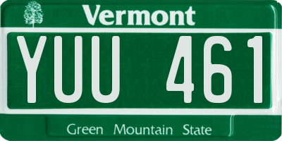 VT license plate YUU461