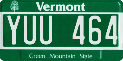VT license plate YUU464