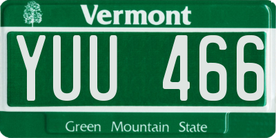 VT license plate YUU466