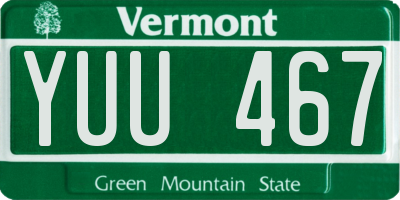 VT license plate YUU467