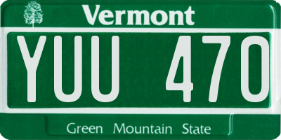 VT license plate YUU470