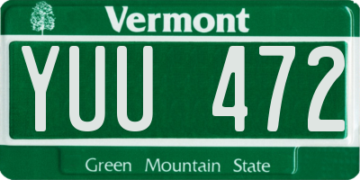 VT license plate YUU472