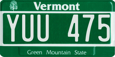 VT license plate YUU475