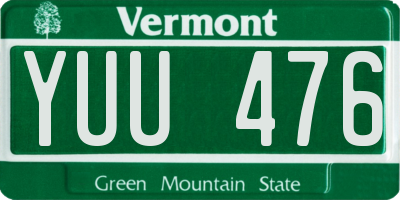 VT license plate YUU476