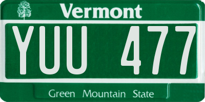 VT license plate YUU477