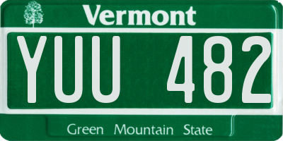VT license plate YUU482