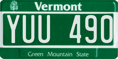 VT license plate YUU490