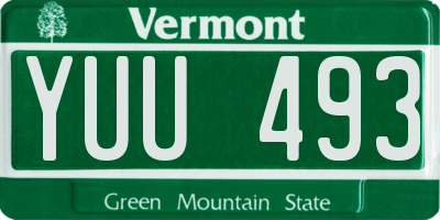 VT license plate YUU493