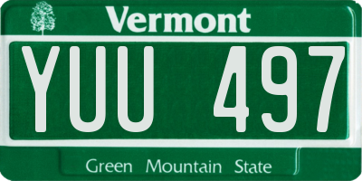 VT license plate YUU497