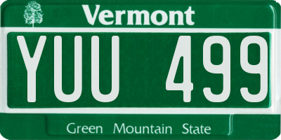 VT license plate YUU499