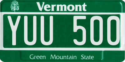 VT license plate YUU500