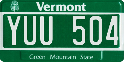 VT license plate YUU504