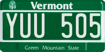 VT license plate YUU505
