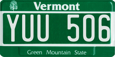 VT license plate YUU506