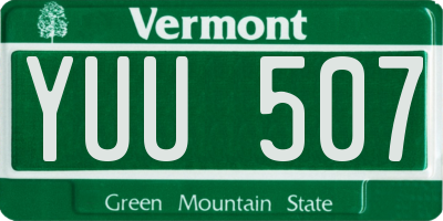 VT license plate YUU507