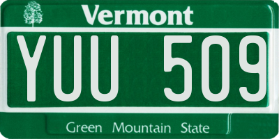 VT license plate YUU509