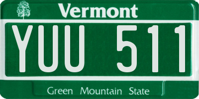 VT license plate YUU511