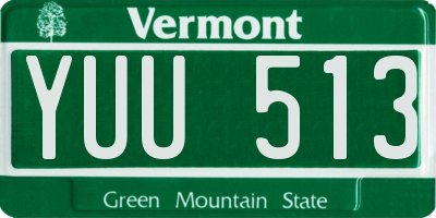 VT license plate YUU513