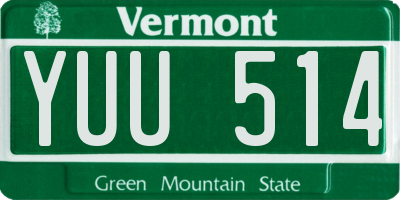 VT license plate YUU514