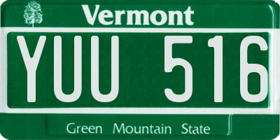 VT license plate YUU516