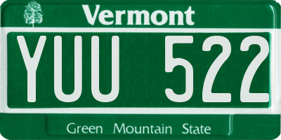 VT license plate YUU522