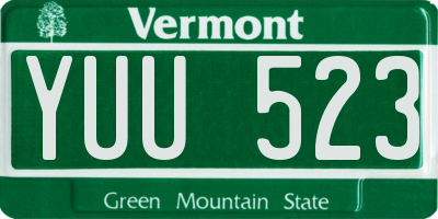 VT license plate YUU523