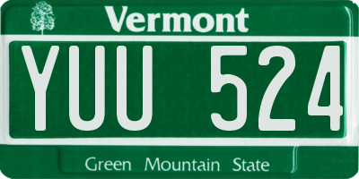VT license plate YUU524