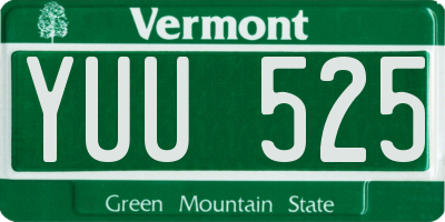 VT license plate YUU525