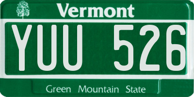 VT license plate YUU526