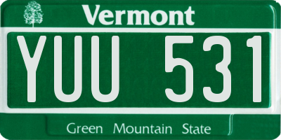 VT license plate YUU531