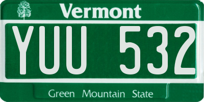 VT license plate YUU532