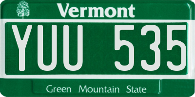 VT license plate YUU535