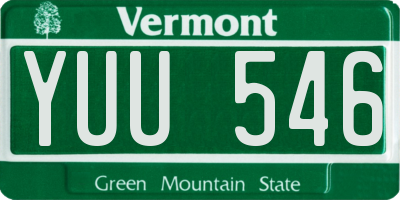 VT license plate YUU546