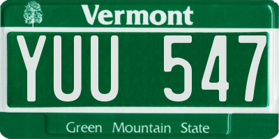VT license plate YUU547