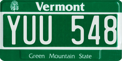 VT license plate YUU548