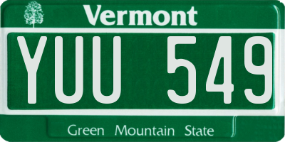 VT license plate YUU549