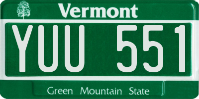 VT license plate YUU551