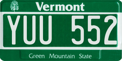 VT license plate YUU552