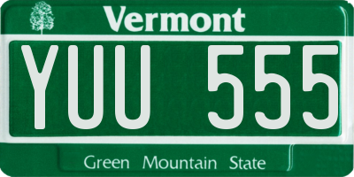 VT license plate YUU555