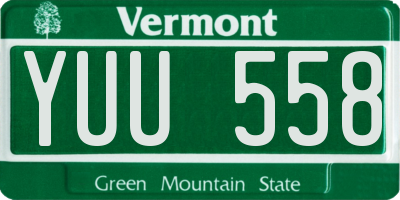 VT license plate YUU558