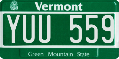 VT license plate YUU559