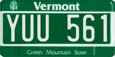 VT license plate YUU561