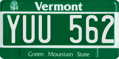 VT license plate YUU562