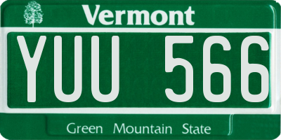 VT license plate YUU566