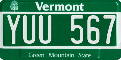 VT license plate YUU567