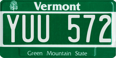 VT license plate YUU572