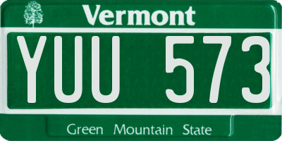VT license plate YUU573